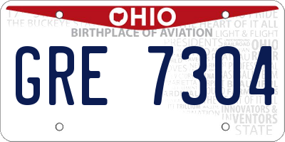 OH license plate GRE7304