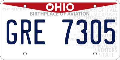 OH license plate GRE7305