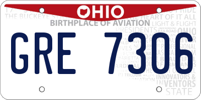OH license plate GRE7306