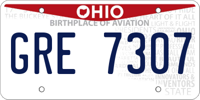 OH license plate GRE7307
