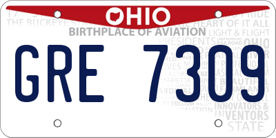 OH license plate GRE7309