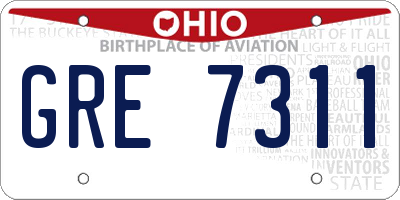 OH license plate GRE7311