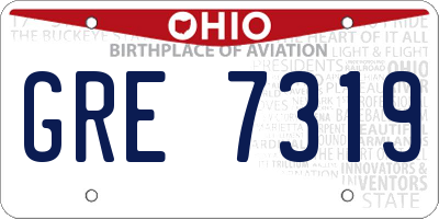 OH license plate GRE7319