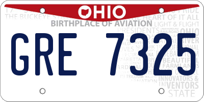 OH license plate GRE7325