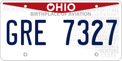 OH license plate GRE7327