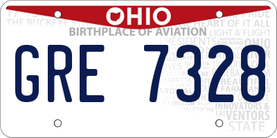 OH license plate GRE7328