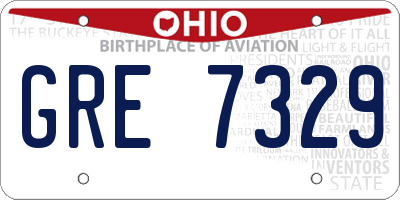 OH license plate GRE7329