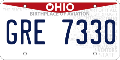 OH license plate GRE7330