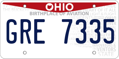 OH license plate GRE7335