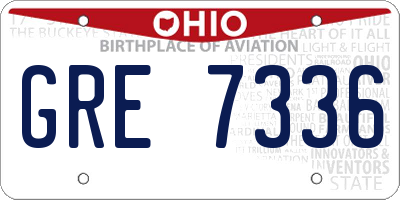 OH license plate GRE7336