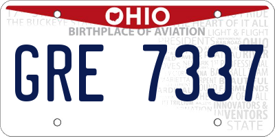 OH license plate GRE7337