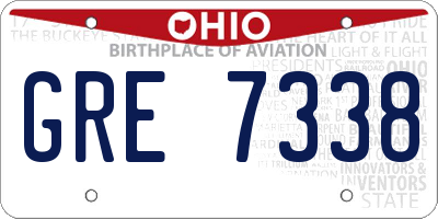 OH license plate GRE7338