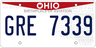 OH license plate GRE7339