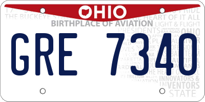 OH license plate GRE7340