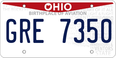 OH license plate GRE7350