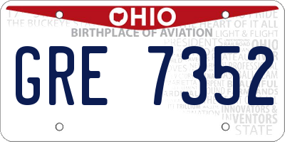 OH license plate GRE7352