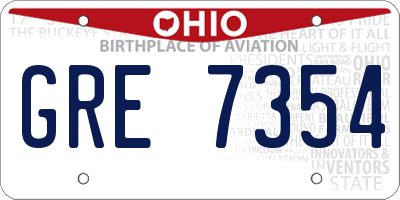 OH license plate GRE7354