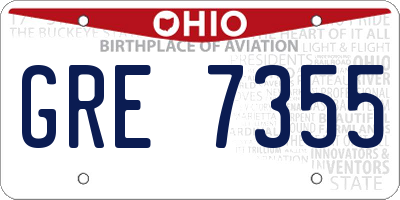 OH license plate GRE7355