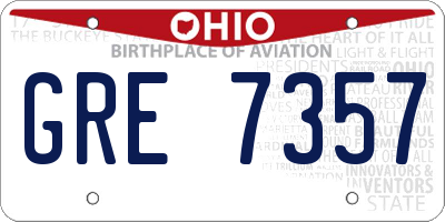 OH license plate GRE7357