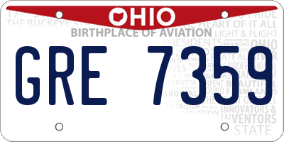 OH license plate GRE7359