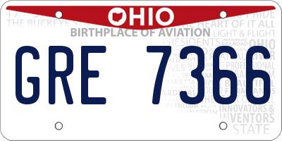 OH license plate GRE7366