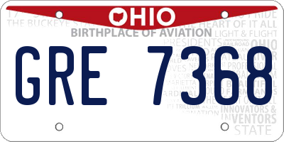 OH license plate GRE7368