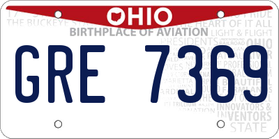 OH license plate GRE7369