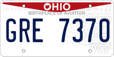 OH license plate GRE7370