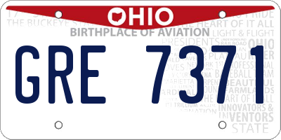 OH license plate GRE7371
