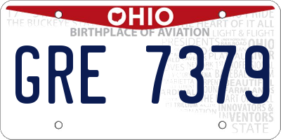 OH license plate GRE7379