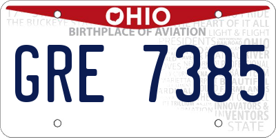 OH license plate GRE7385