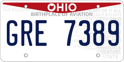 OH license plate GRE7389