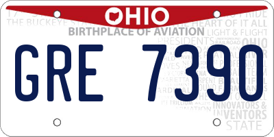 OH license plate GRE7390