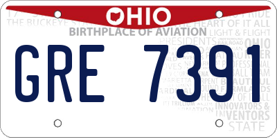 OH license plate GRE7391