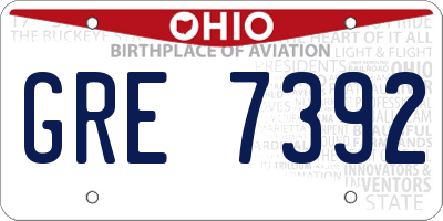 OH license plate GRE7392