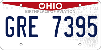 OH license plate GRE7395