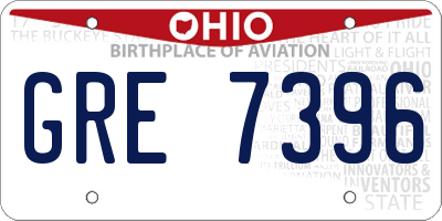 OH license plate GRE7396