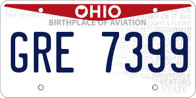 OH license plate GRE7399