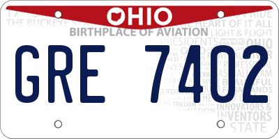 OH license plate GRE7402