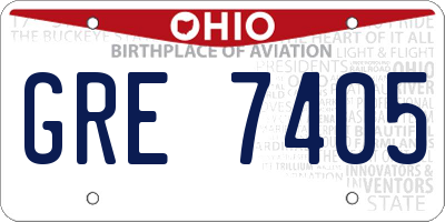 OH license plate GRE7405
