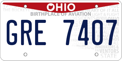 OH license plate GRE7407
