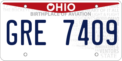 OH license plate GRE7409