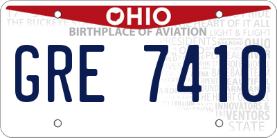 OH license plate GRE7410