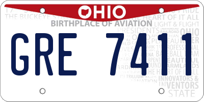 OH license plate GRE7411