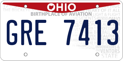 OH license plate GRE7413