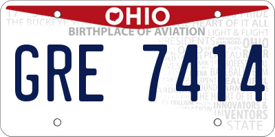 OH license plate GRE7414