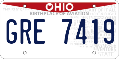 OH license plate GRE7419