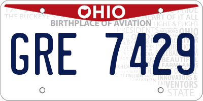 OH license plate GRE7429