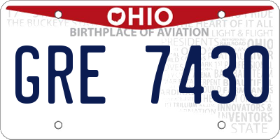 OH license plate GRE7430