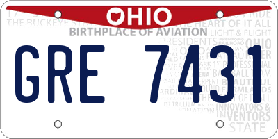 OH license plate GRE7431
